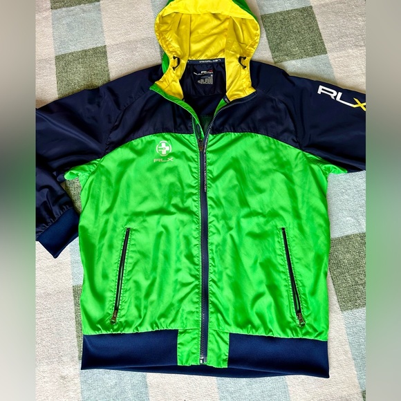 PRE-OWNED VINTAGE RALPH LAUREN RLX FULL ZIP MESH LINED WINDBREAKER MENS MED. - Picture 4 of 10